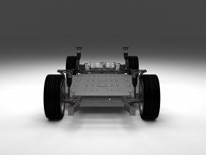 tesla model s with chassis-interior Modelo 3D