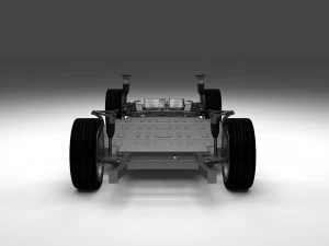 tesla model s with chassis-interior 3D Model