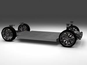 tesla model s with chassis-interior Modelo 3D