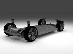 tesla model s with chassis-interior Modelo 3D