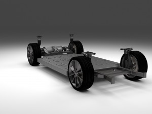 tesla model s with chassis-interior Modelo 3D