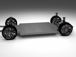 tesla model s with chassis-interior Modelo 3D