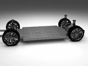 tesla model s with chassis-interior 3D Model