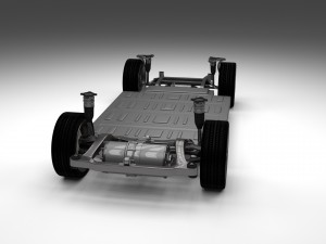 tesla model s with chassis-interior Modelo 3D