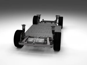 tesla model s with chassis-interior 3D Model