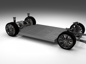tesla model s with chassis-interior Modelo 3D