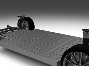 tesla model s with chassis-interior Modelo 3D
