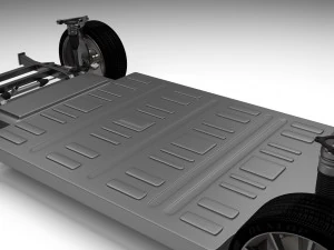 tesla model s with chassis-interior 3D Model