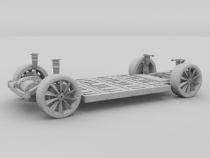 tesla model s with chassis-interior Modelo 3D