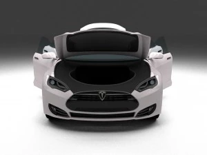 tesla model s with chassis-interior 3D Model