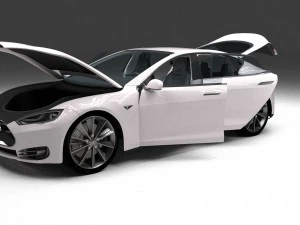 tesla model s with chassis-interior 3D Model