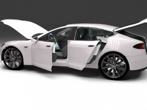 tesla model s with chassis-interior Modelo 3D