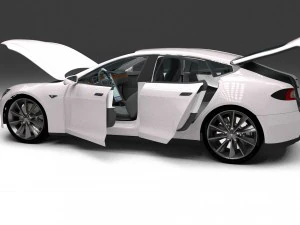 tesla model s with chassis-interior 3D Model