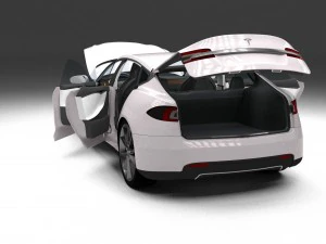 tesla model s with chassis-interior 3D Model