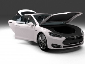 tesla model s with chassis-interior Modelo 3D