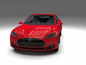 tesla model s with chassis-interior 3D Model