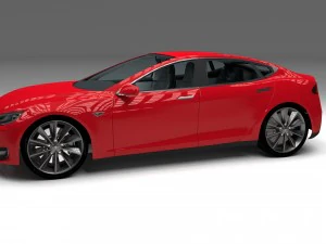 tesla model s with chassis-interior 3D Model