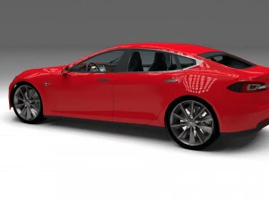 tesla model s with chassis-interior 3D Model