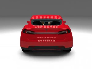 tesla model s with chassis-interior 3D Model