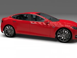 tesla model s with chassis-interior 3D Model