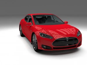tesla model s with chassis-interior 3D Model