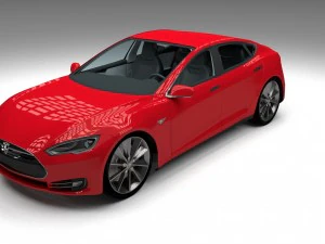 tesla model s with chassis-interior 3D Model