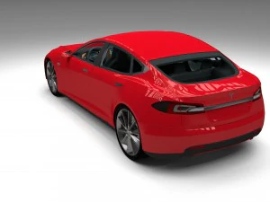 tesla model s with chassis-interior 3D Model