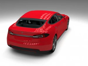 tesla model s with chassis-interior 3D Model