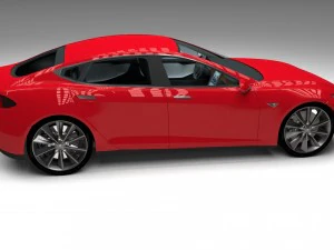 tesla model s with chassis-interior 3D Model