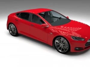 tesla model s with chassis-interior 3D Model