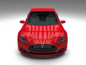 tesla model s with chassis-interior 3D Model