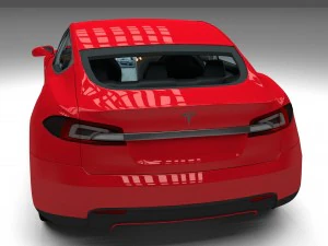 tesla model s with chassis-interior 3D Model