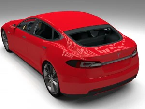 tesla model s with chassis-interior 3D Model