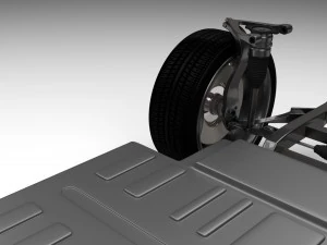 tesla model s with chassis-interior 3D Model