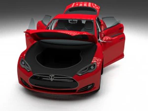 tesla model s with chassis-interior 3D Model