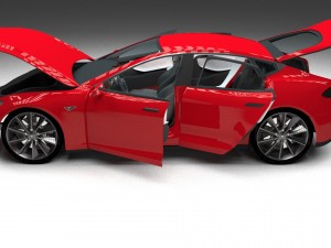 tesla model s with chassis-interior Modèle 3D