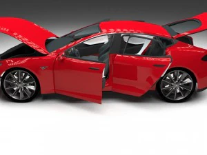 tesla model s with chassis-interior 3D Model