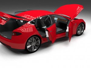 tesla model s with chassis-interior Modèle 3D