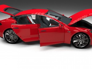 tesla model s with chassis-interior Modèle 3D