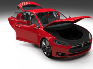 tesla model s with chassis-interior 3D Model