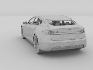 tesla model s with chassis-interior Modèle 3D