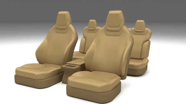tesla model s seats cream 3D Модель .c4d .max .obj .3ds .fbx .stl .blend 