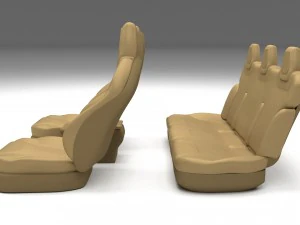 tesla model s seats cream 3D Model