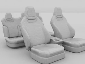 tesla model s seats cream 3D Model