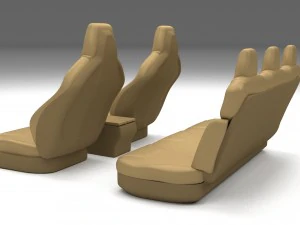 tesla model s seats cream 3D Model