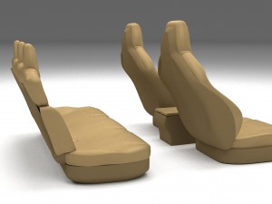 tesla model s seats cream 3D Модель