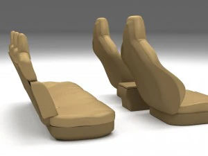 tesla model s seats cream 3D Model