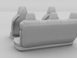 tesla model s seats cream 3D Model