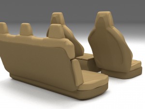 tesla model s seats cream 3D Модель