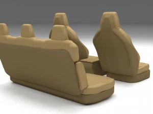 tesla model s seats cream 3D Model